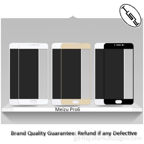 HUYSHE tempered glass screen protector for Meizu metal pro, 2.5D Full cover tempered glass screen protector for Meizu metal pro6